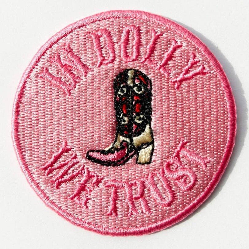 "In Dolly We Trust" Various Colors Embroidered Iron - On Patches - Wander Together Outfitters