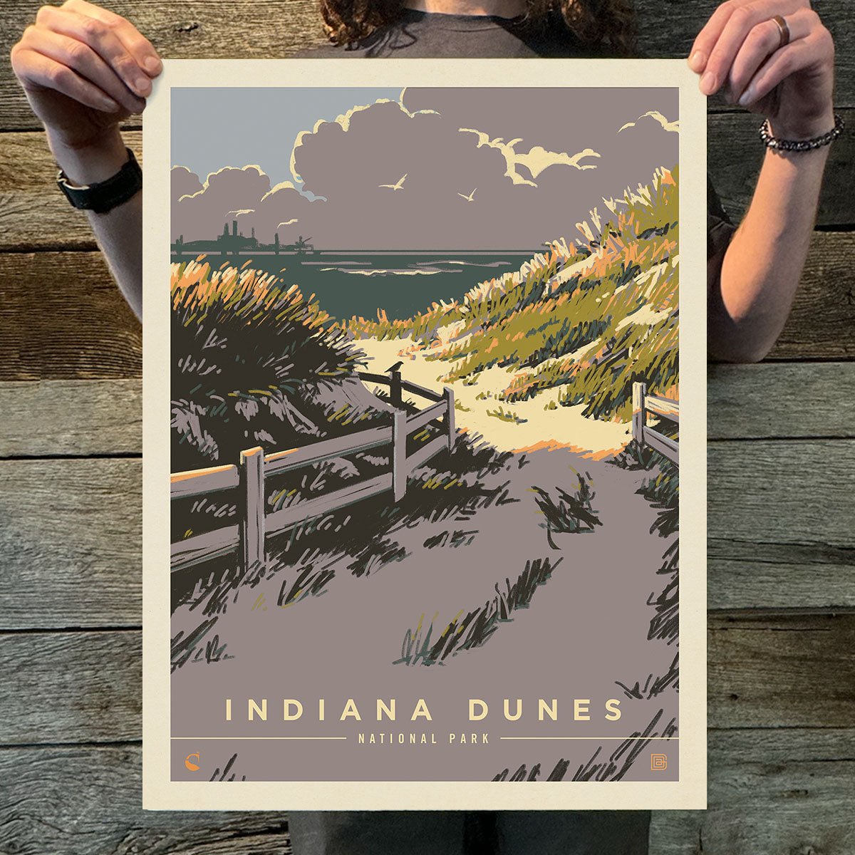 Indiana Dunes National Park: Lake Breeze (63 National Parks) Art Print - Wander Together Outfitters