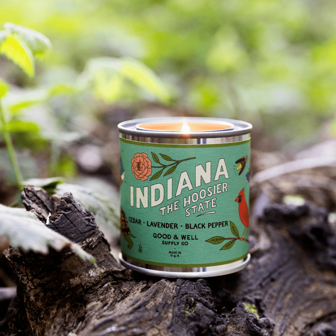 Indiana State Candle (Cedar, Lavender, Pepper) - Wander Together Outfitters