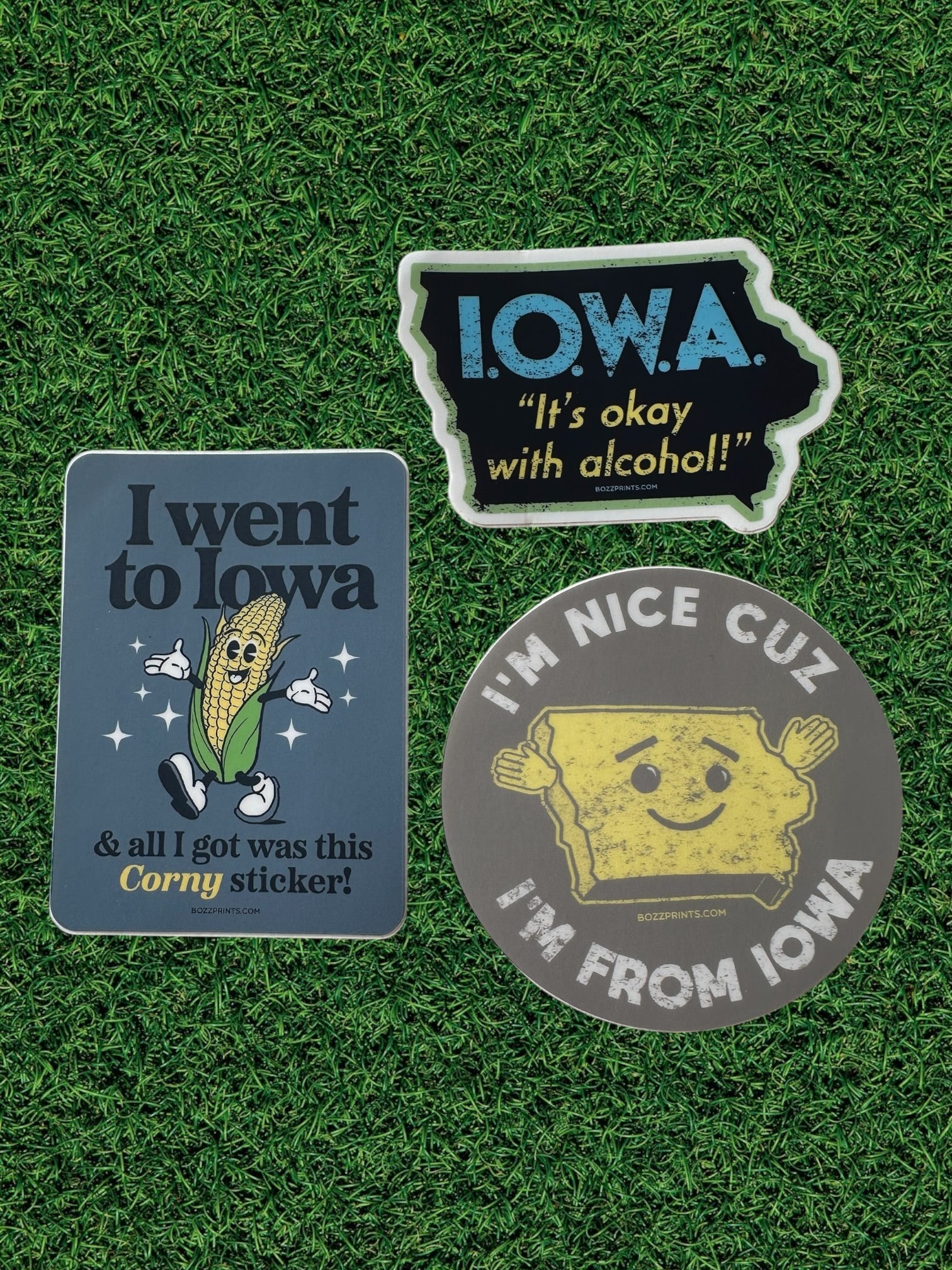"I.O.W.A. (IT'S OK WITH ALCOHOL)" Navy Vinyl Sticker - Wander Together Outfitters