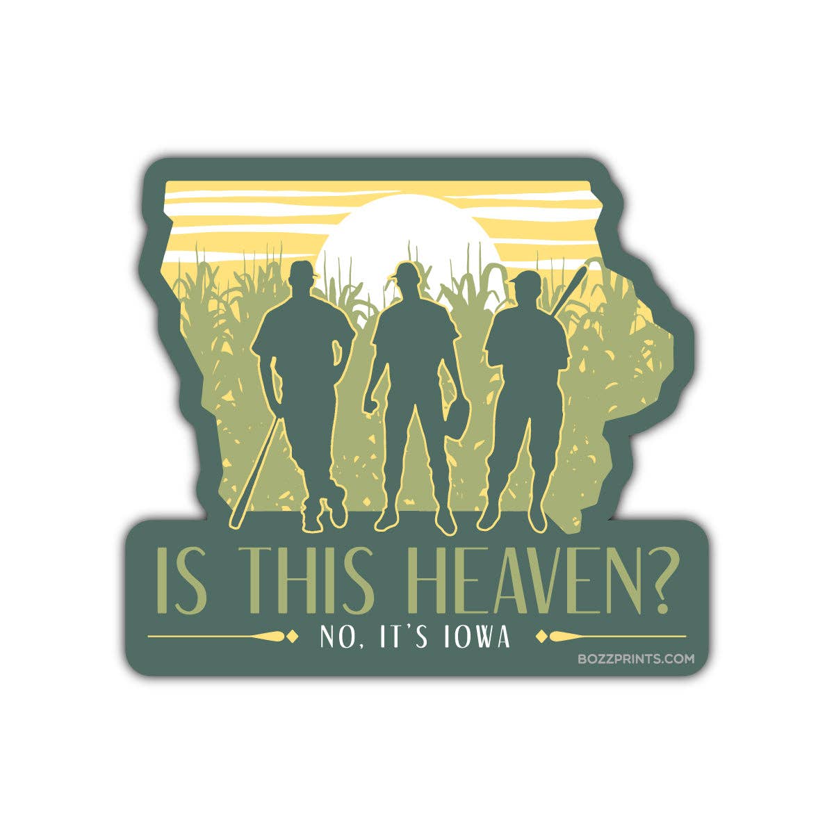 “Is This Heaven? No, It's Iowa” Vinyl Sticker - Wander Together Outfitters