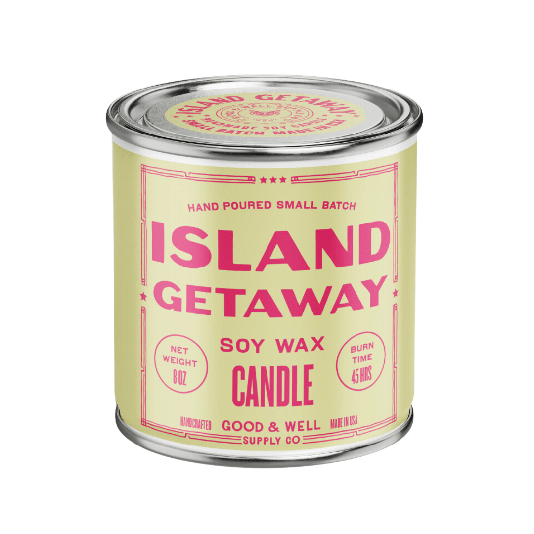 Island Getaway Happy Place Candle (Pineapple, Melon, Coconut. Musk) - Wander Together Outfitters
