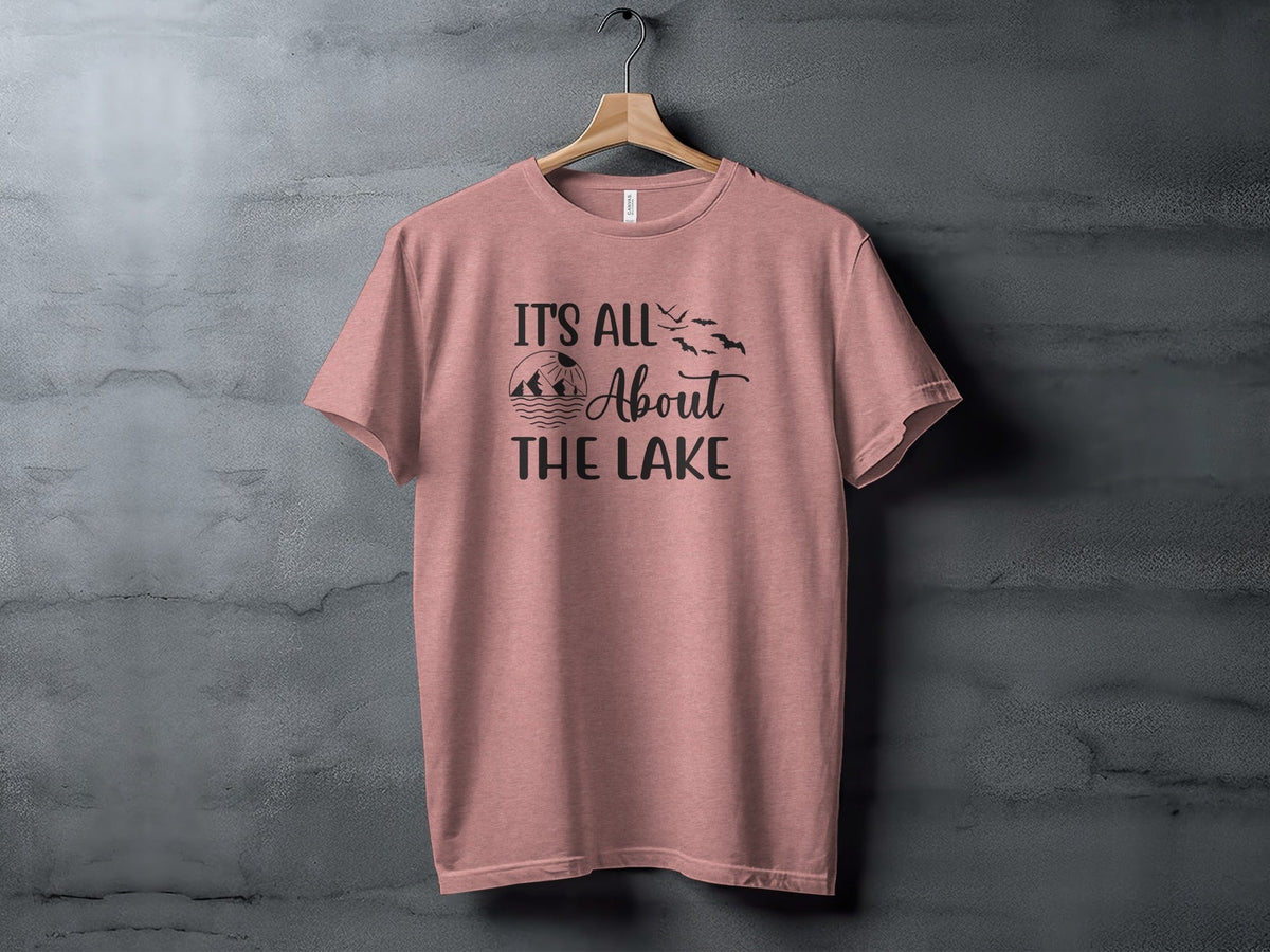 “It's All About The Lake” Mountain and Birds Graphic T-Shirt - Wander Together Outfitters