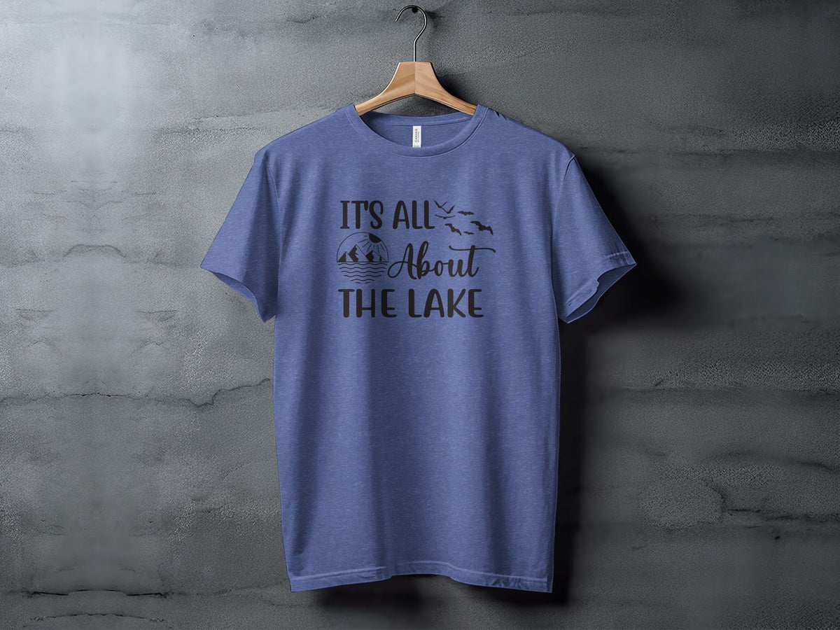 “It's All About The Lake” Mountain and Birds Graphic T-Shirt - Wander Together Outfitters