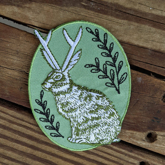 Jackalope Vintage Embroidered Iron On Patch - Wander Together Outfitters