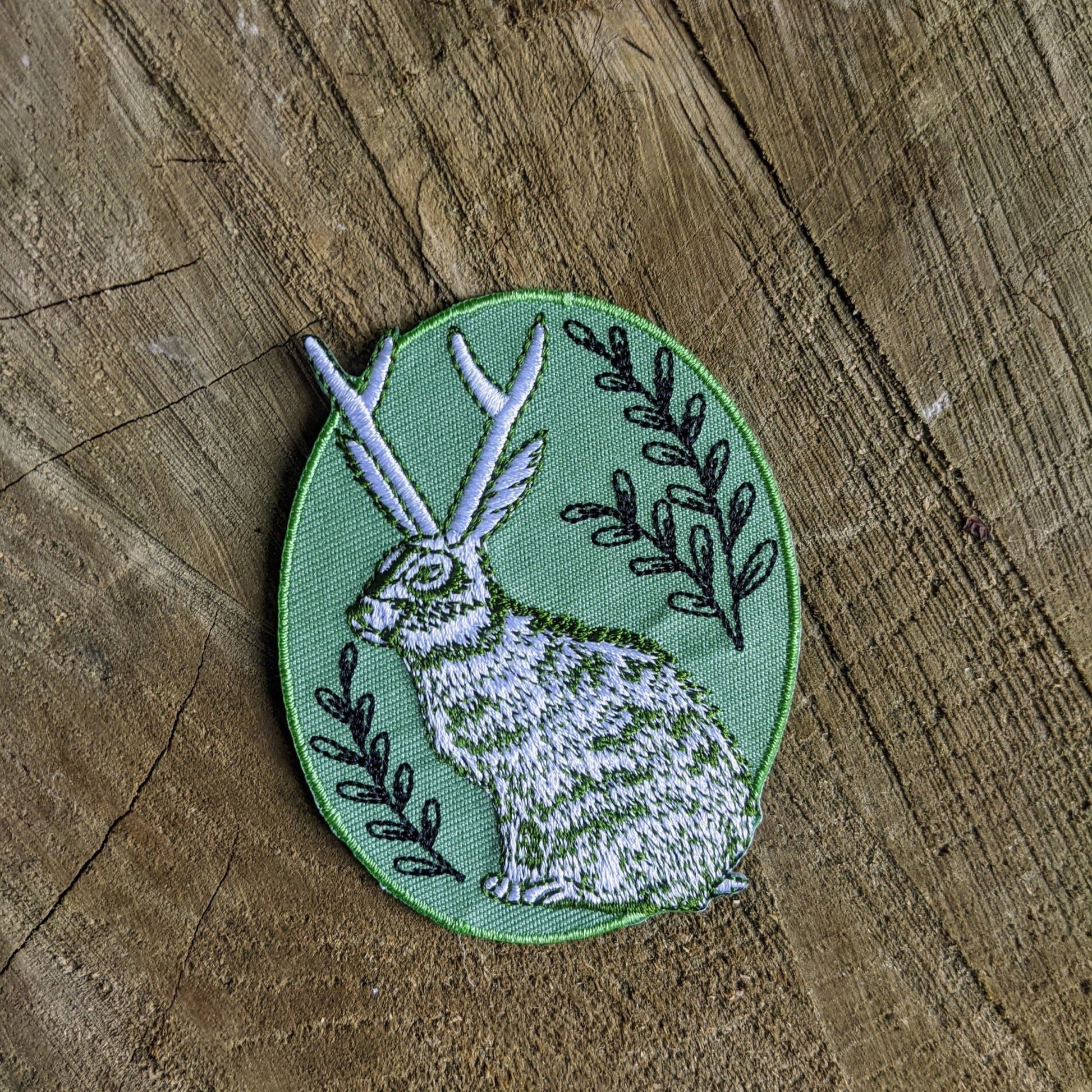 Jackalope Vintage Embroidered Iron On Patch - Wander Together Outfitters