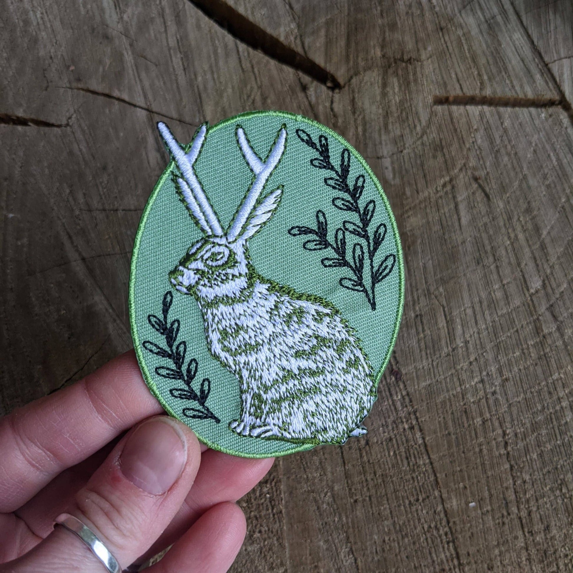 Jackalope Vintage Embroidered Iron On Patch - Wander Together Outfitters