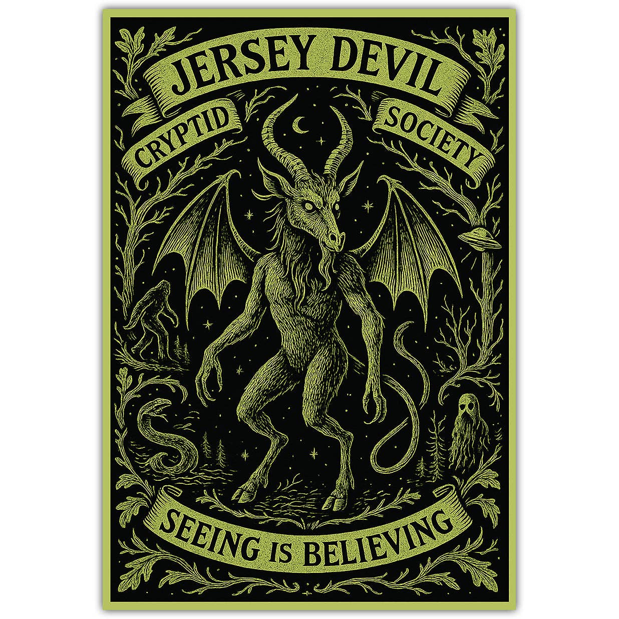Jersey Devil Cryptid Society Sticker - Wander Together Outfitters
