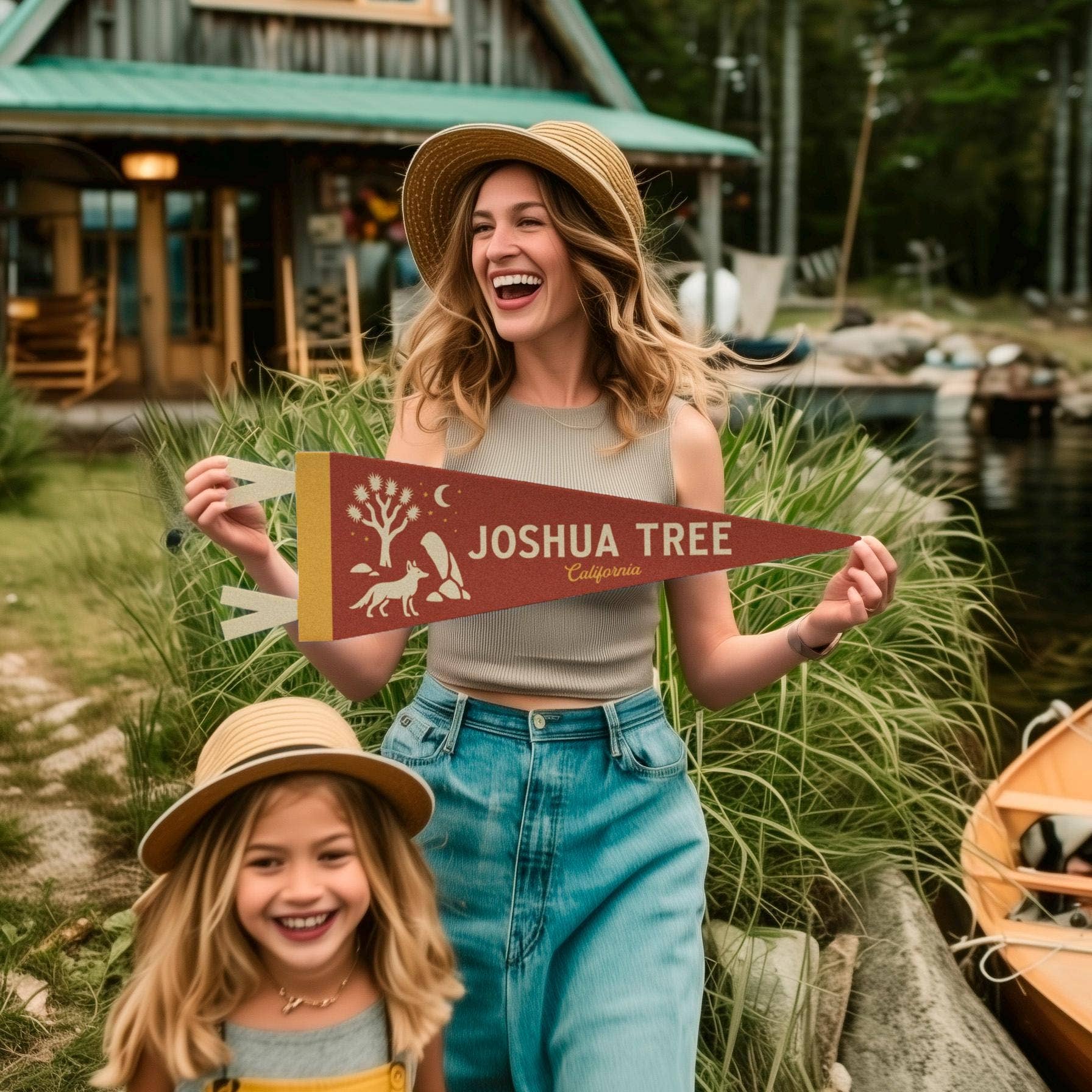 Joshua Tree California Felt Wall Banner Pennant - Wander Together Outfitters