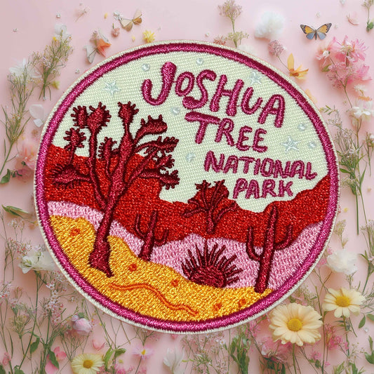 Joshua Tree National Park Round Embroidered Iron On Patch - Wander Together Outfitters
