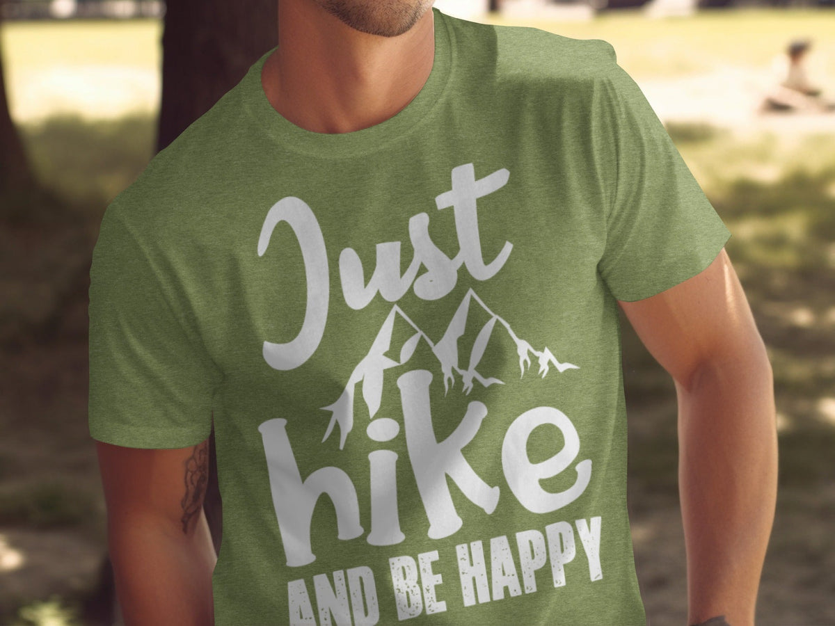 “Just Hike And Be Happy” Mountain Lover T-Shirt - Wander Together Outfitters