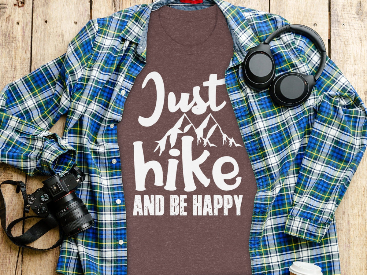 “Just Hike And Be Happy” Mountain Lover T-Shirt - Wander Together Outfitters