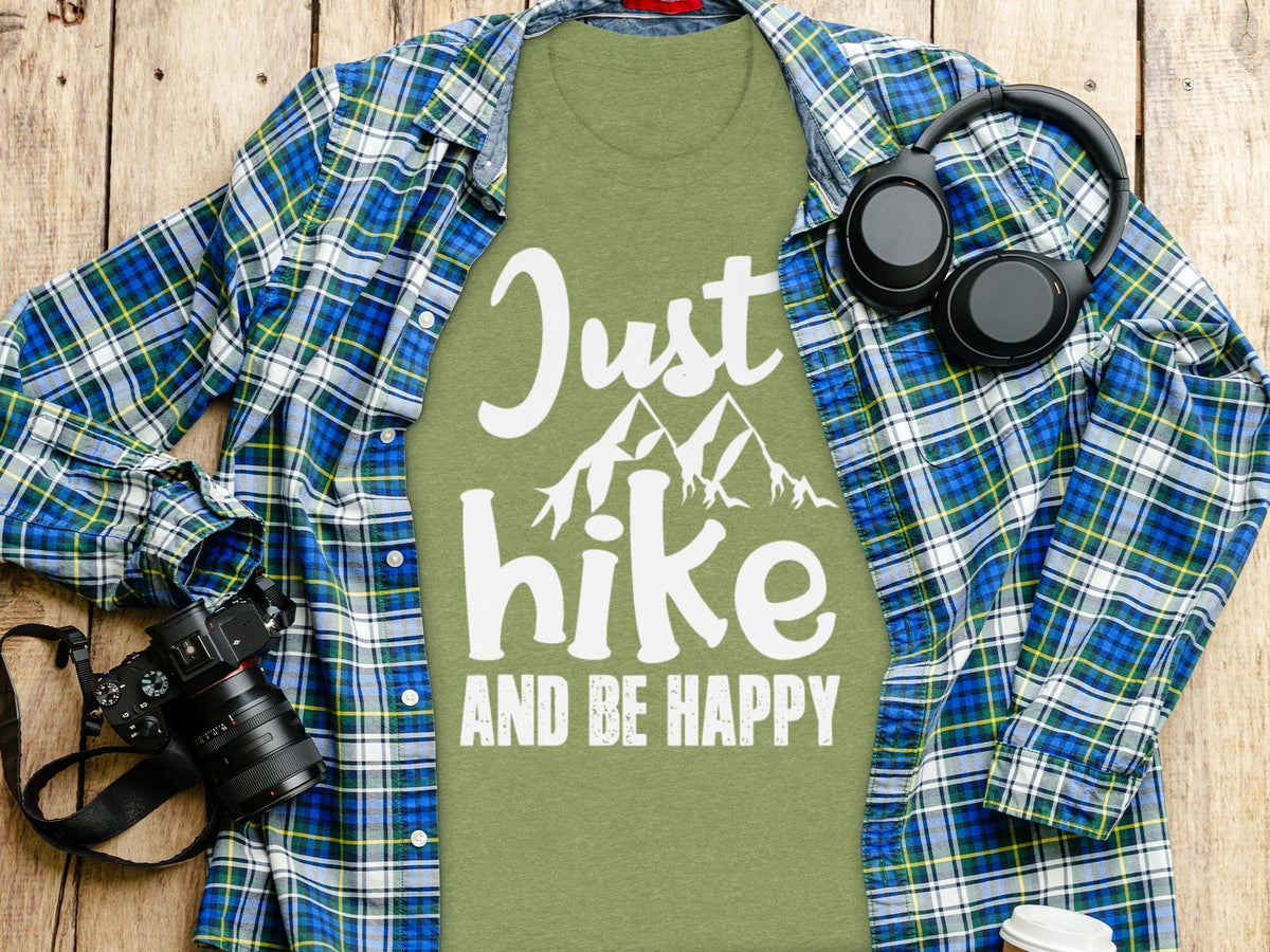 “Just Hike And Be Happy” Mountain Lover T-Shirt - Wander Together Outfitters