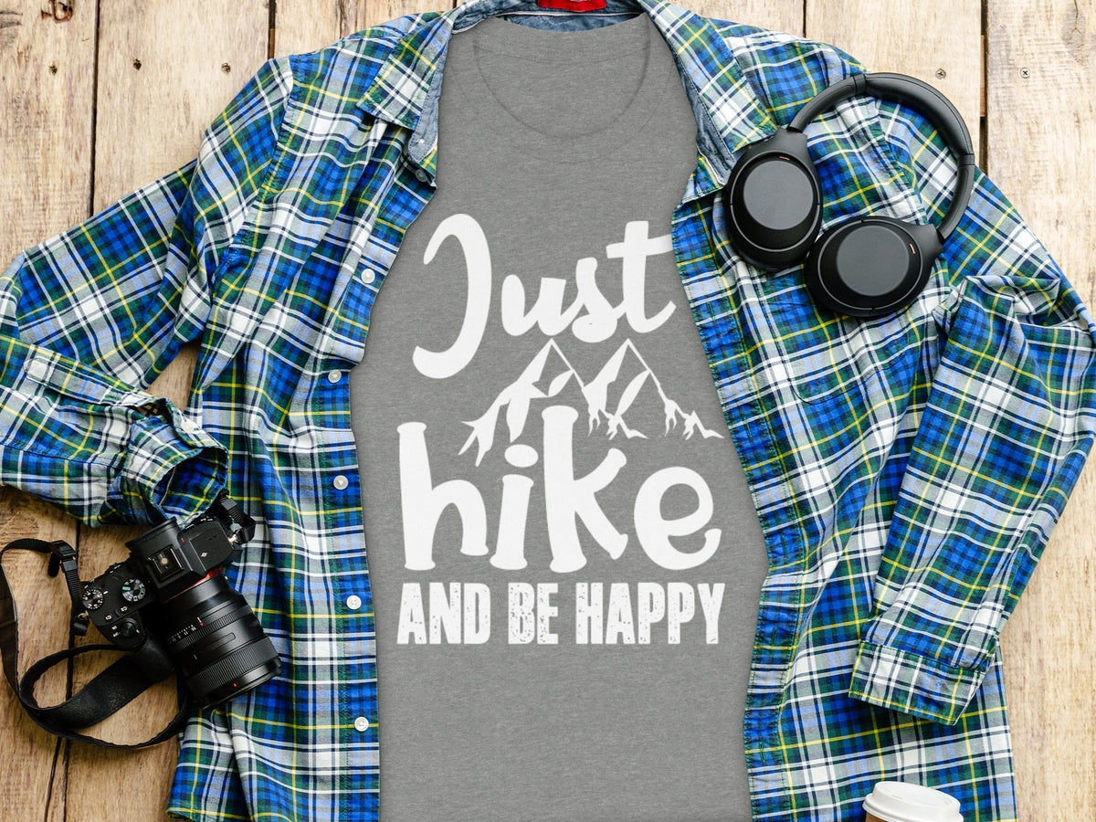 “Just Hike And Be Happy” Mountain Lover T-Shirt - Wander Together Outfitters