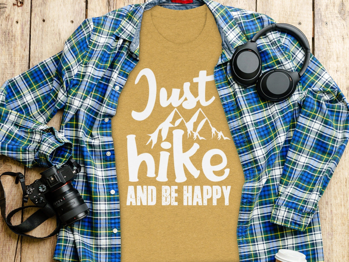 “Just Hike And Be Happy” Mountain Lover T-Shirt - Wander Together Outfitters