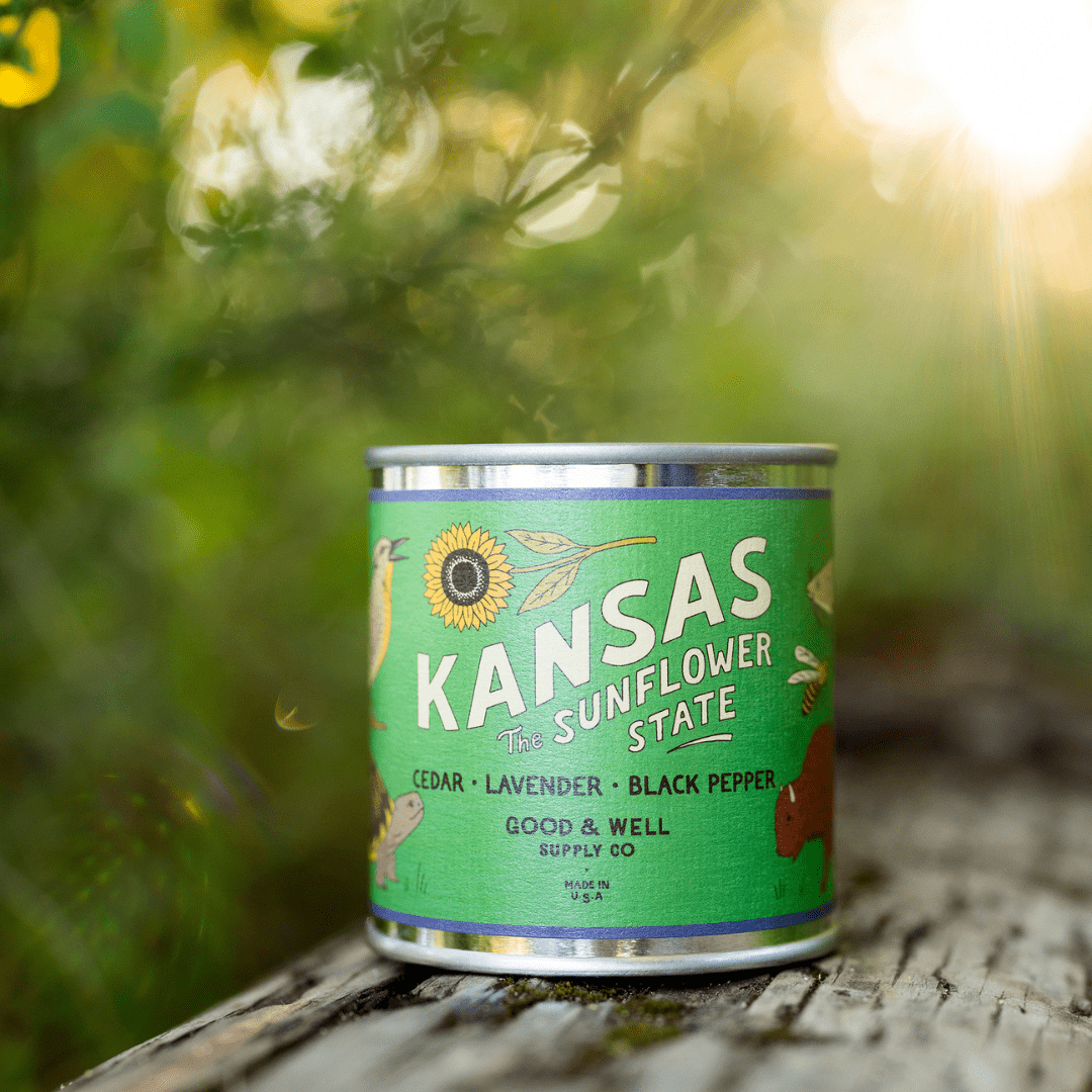 Kansas State Candle (Cedar, Lavender, Black Pepper) - Wander Together Outfitters