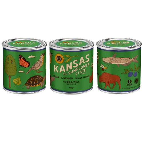 Kansas State Candle (Cedar, Lavender, Black Pepper) - Wander Together Outfitters