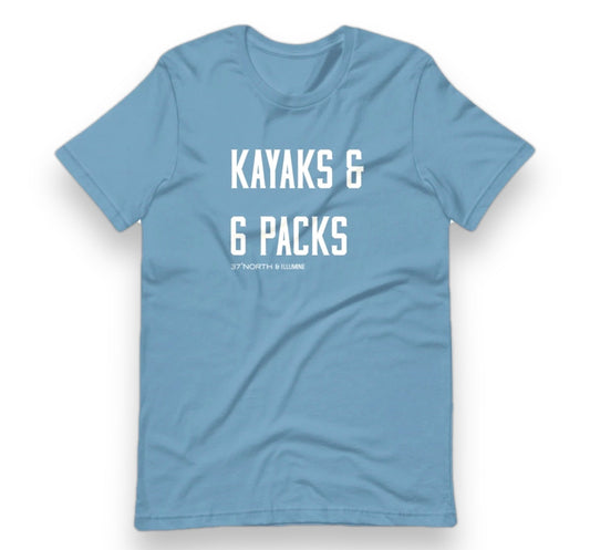"Kayaks and 6 Packs" Unisex T Shirt (CLEARANCE) - Wander Together Outfitters