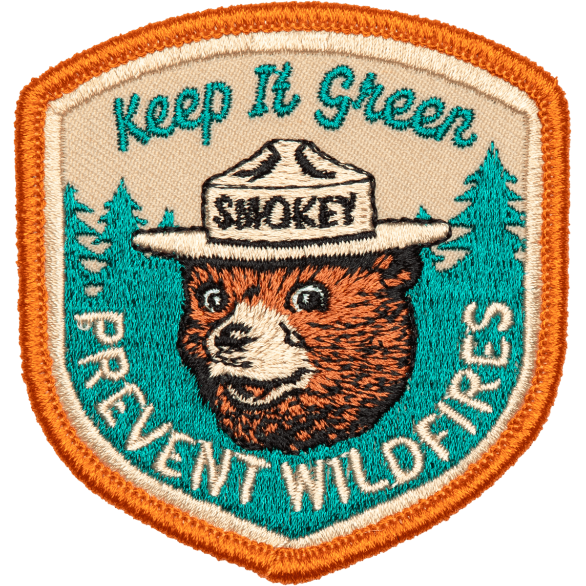 "Keep It Green" Smokey Bear Embroidered Sew On Patch - Wander Together Outfitters