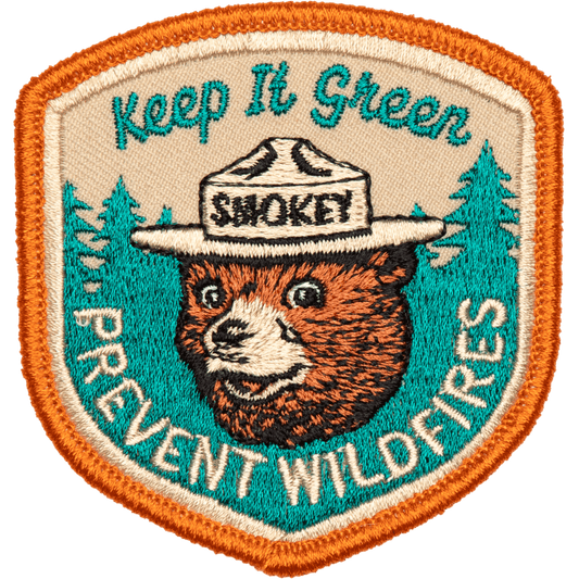 "Keep It Green" Smokey Bear Embroidered Sew On Patch - Wander Together Outfitters