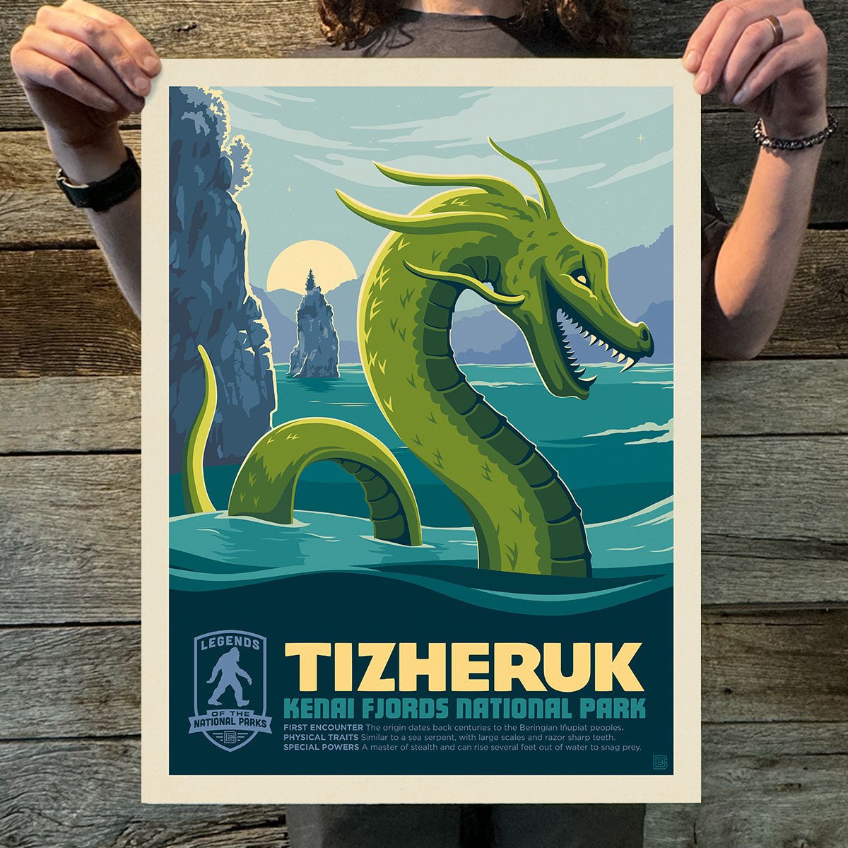 Kenai Fjords National Park: Tizheruk (Legends & Monsters) Art Print - Wander Together Outfitters