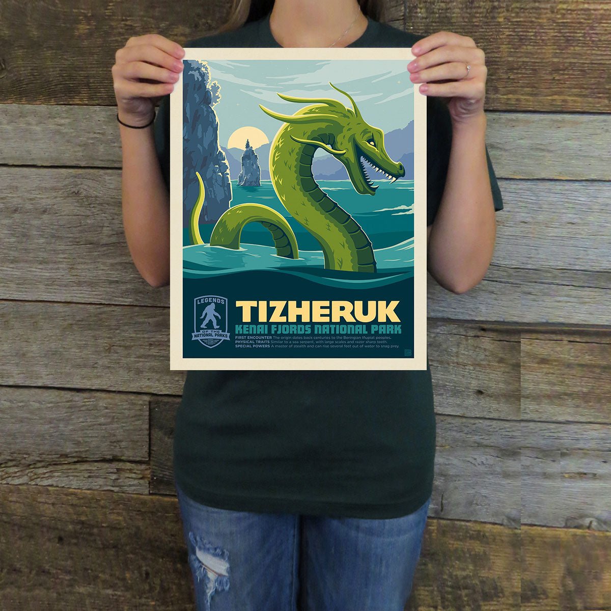 Kenai Fjords National Park: Tizheruk (Legends & Monsters) Art Print - Wander Together Outfitters