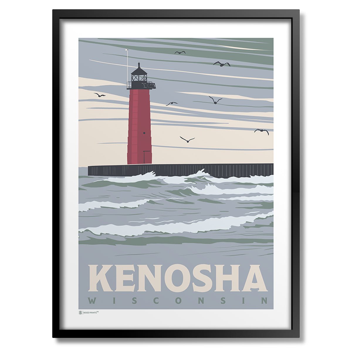 Kenosha Lighthouse Print - Wander Together Outfitters