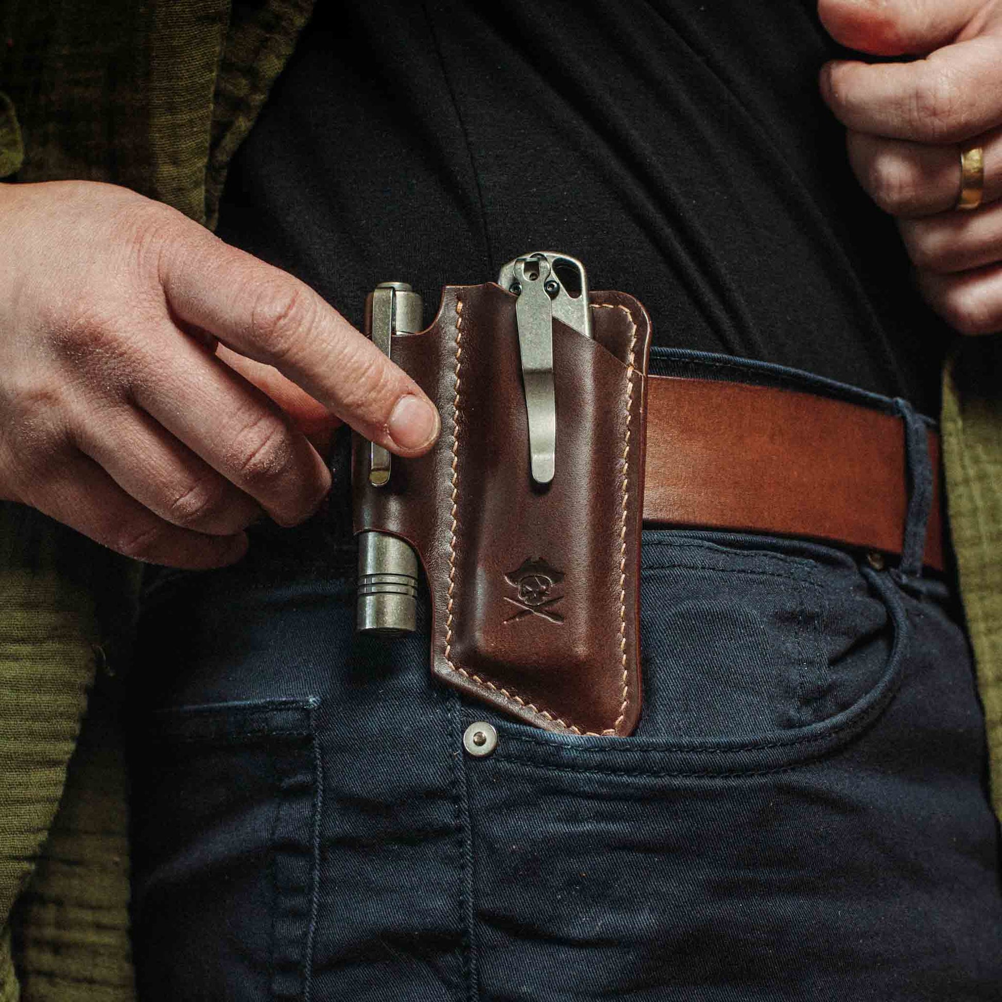 Knife Sheath – Leather EDC Belt Knife Holder - Wander Together Outfitters