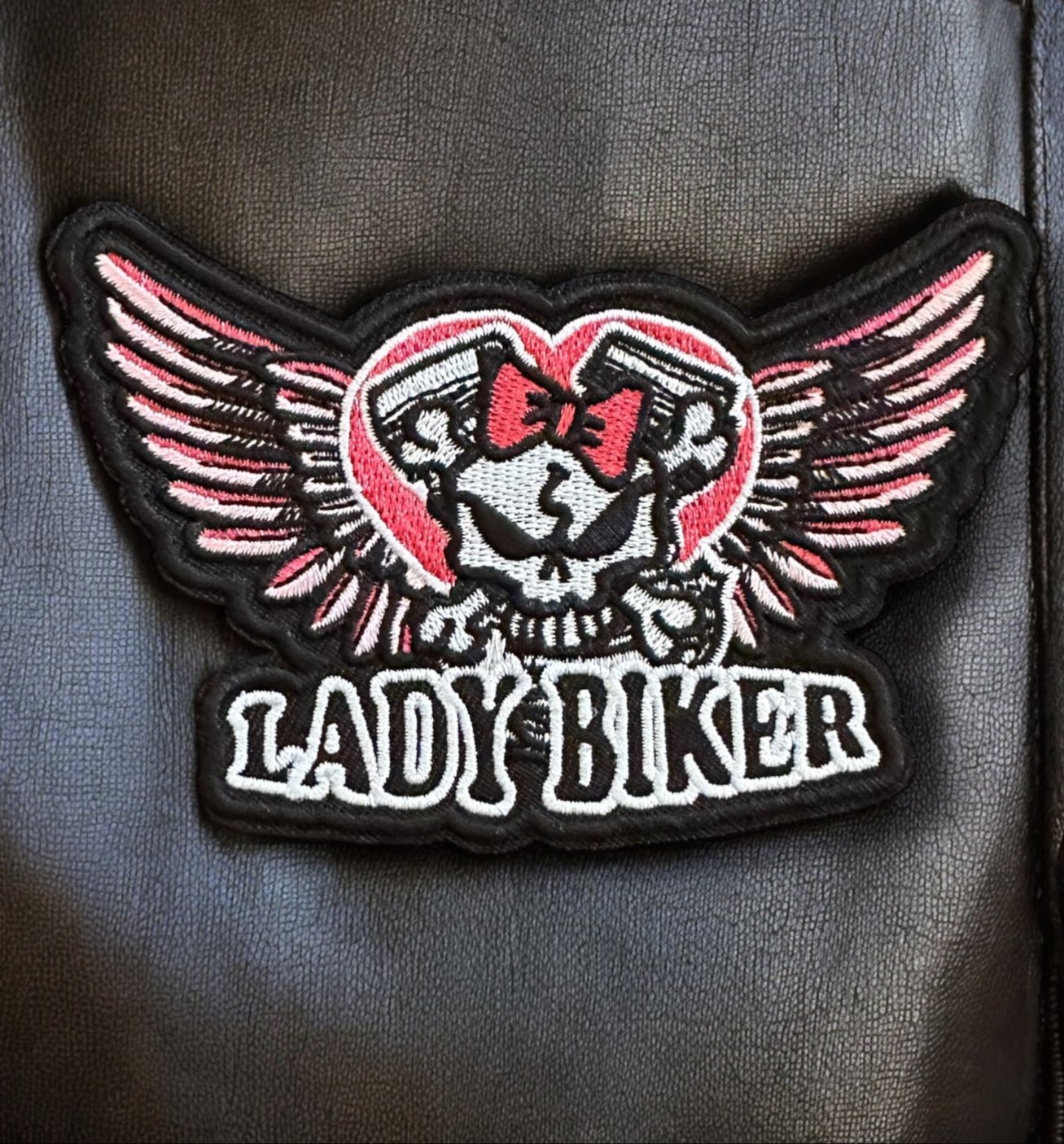 "Lady Biker" Iron On Embroidered Patch - Wander Together Outfitters