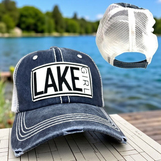 "Lake Girl" Distressed Cap - Wander Together Outfitters