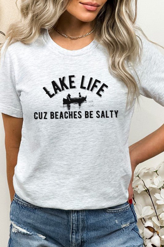 "Lake Life Cuz Beaches Be Salty" Rowboat Graphic Tee - Wander Together Outfitters