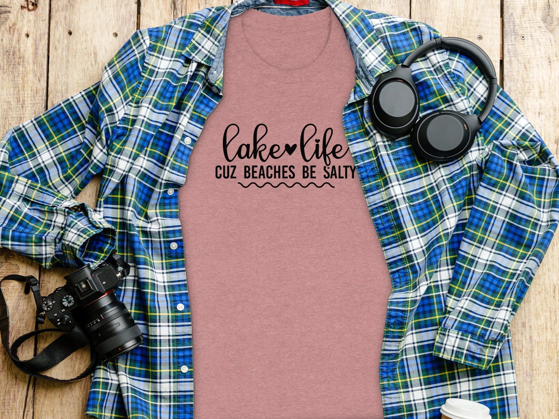 Lake Life Cuz Beaches Be Salty Slogan T-Shirt - Wander Together Outfitters