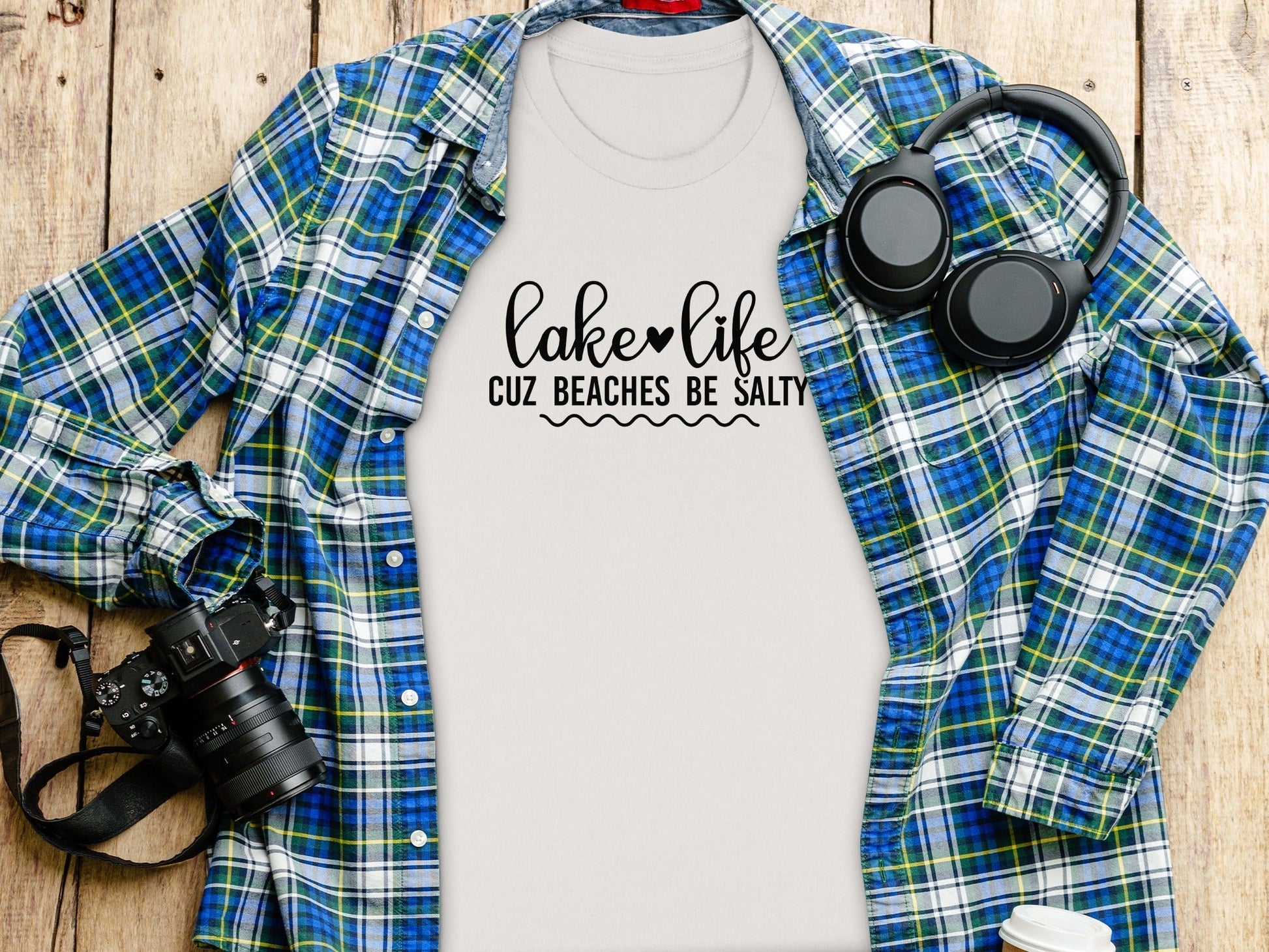 Lake Life Cuz Beaches Be Salty Slogan T-Shirt - Wander Together Outfitters