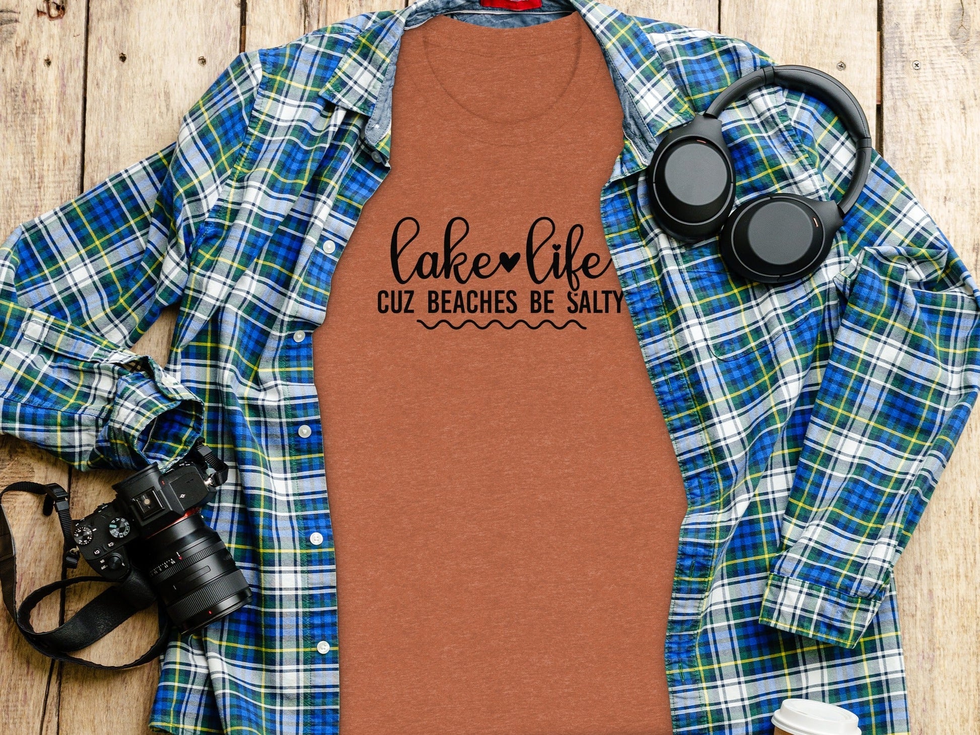 Lake Life Cuz Beaches Be Salty Slogan T-Shirt - Wander Together Outfitters
