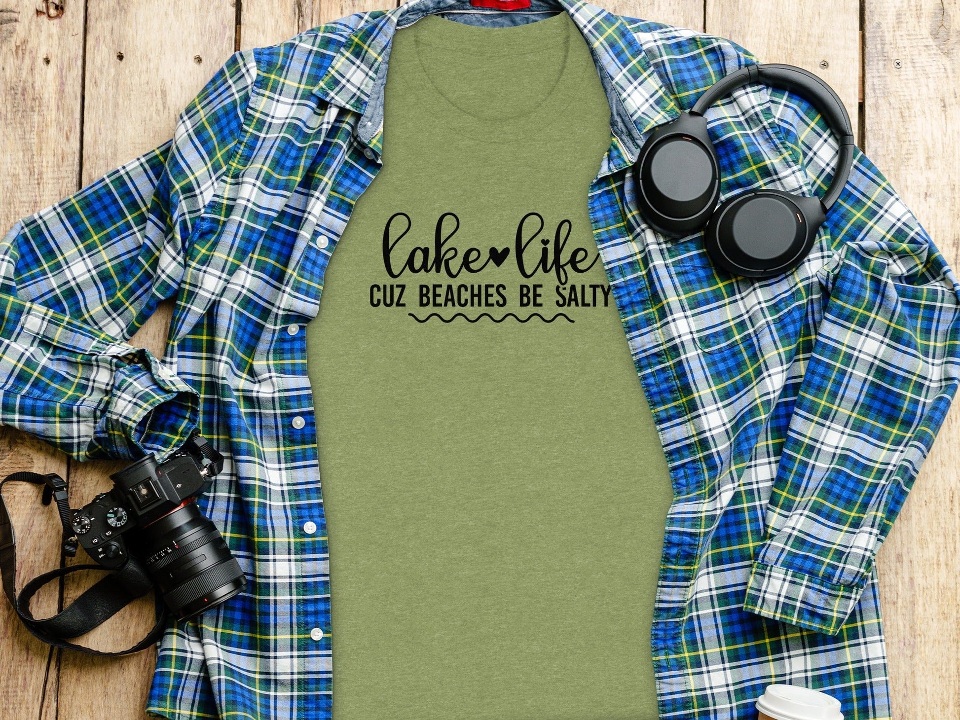 Lake Life Cuz Beaches Be Salty Slogan T-Shirt - Wander Together Outfitters