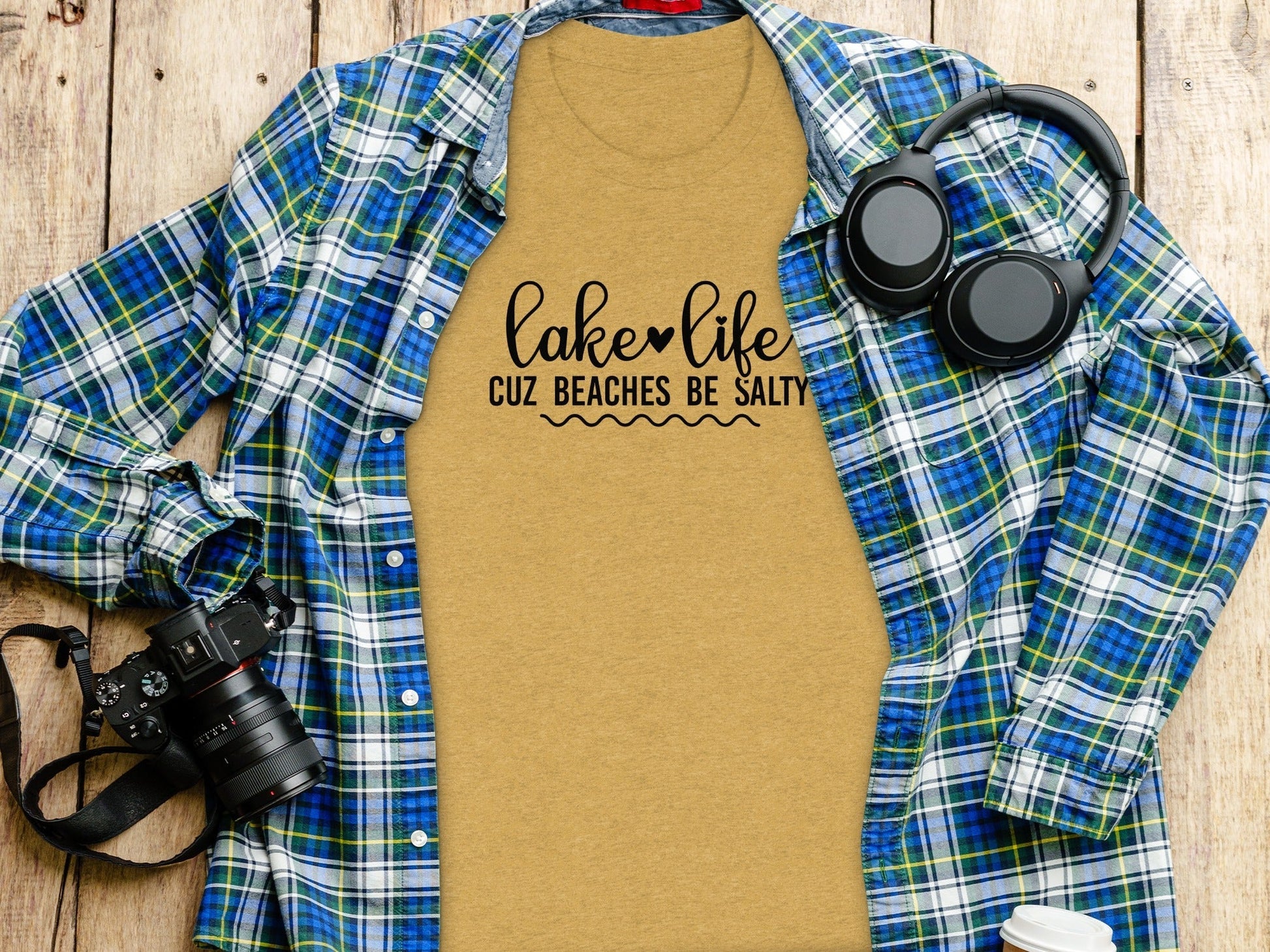 Lake Life Cuz Beaches Be Salty Slogan T-Shirt - Wander Together Outfitters