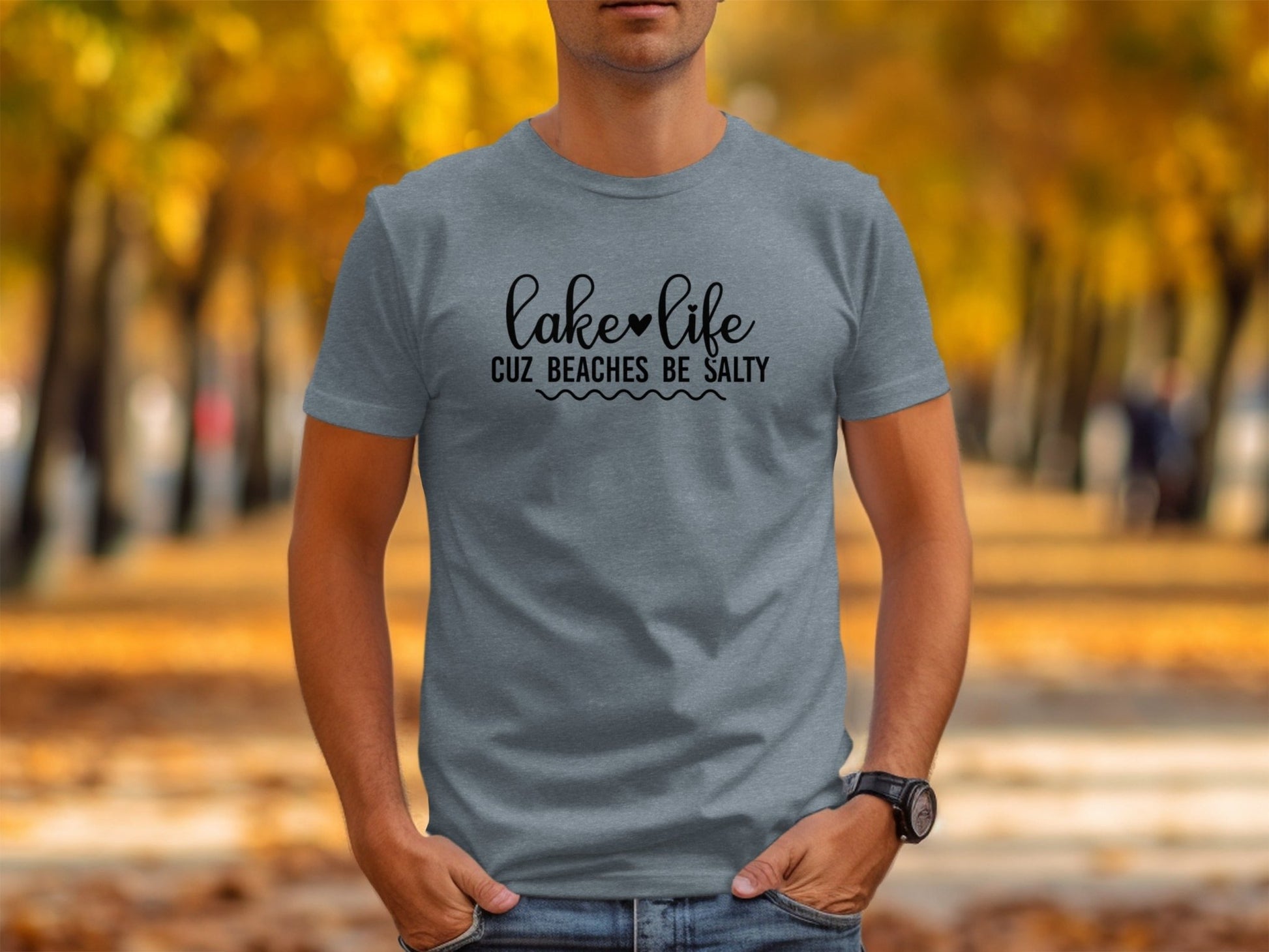 Lake Life Cuz Beaches Be Salty Slogan T-Shirt - Wander Together Outfitters