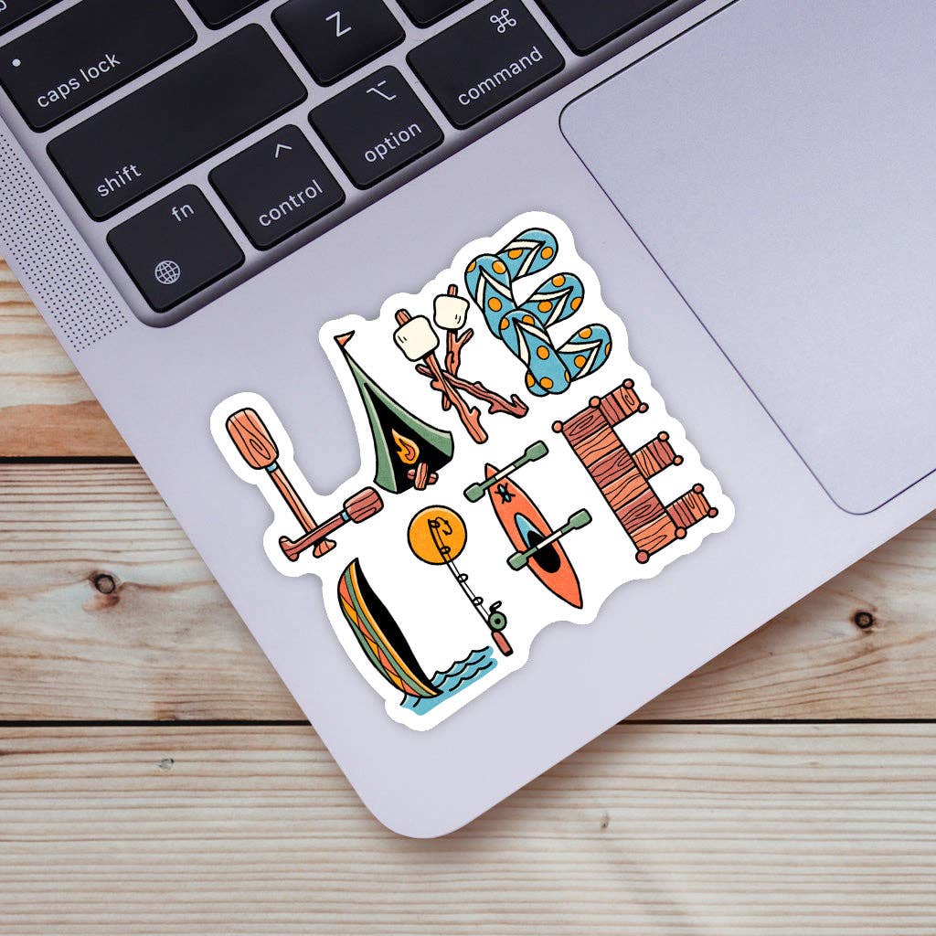 Lake Life Lettering Sticker - Wander Together Outfitters
