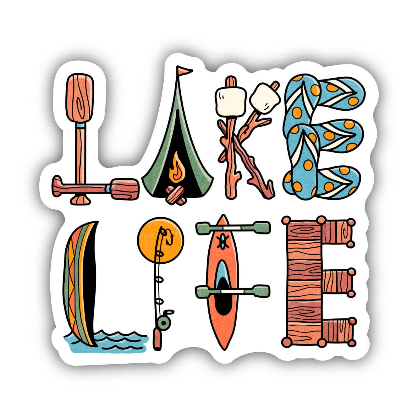 Lake Life Lettering Sticker - Wander Together Outfitters