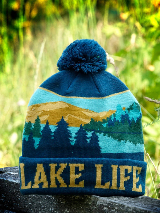 "Lake Life" Removable PomPom Beanie - Wander Together Outfitters