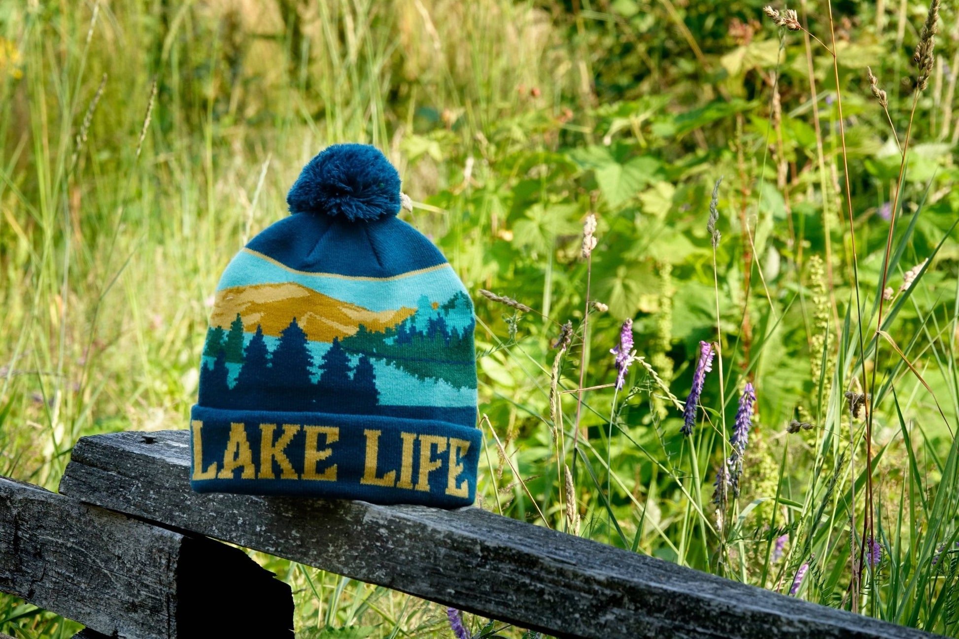 "Lake Life" Removable PomPom Beanie - Wander Together Outfitters