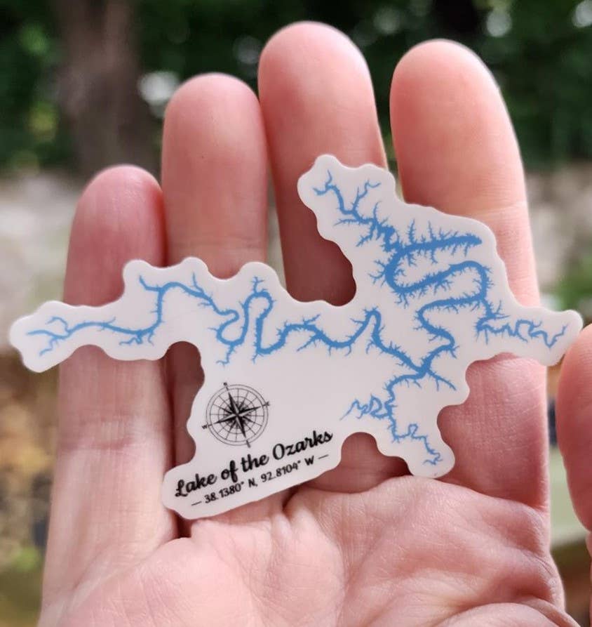 Lake of the Ozarks Coordinates Waterproof Vinyl Sticker - Wander Together Outfitters