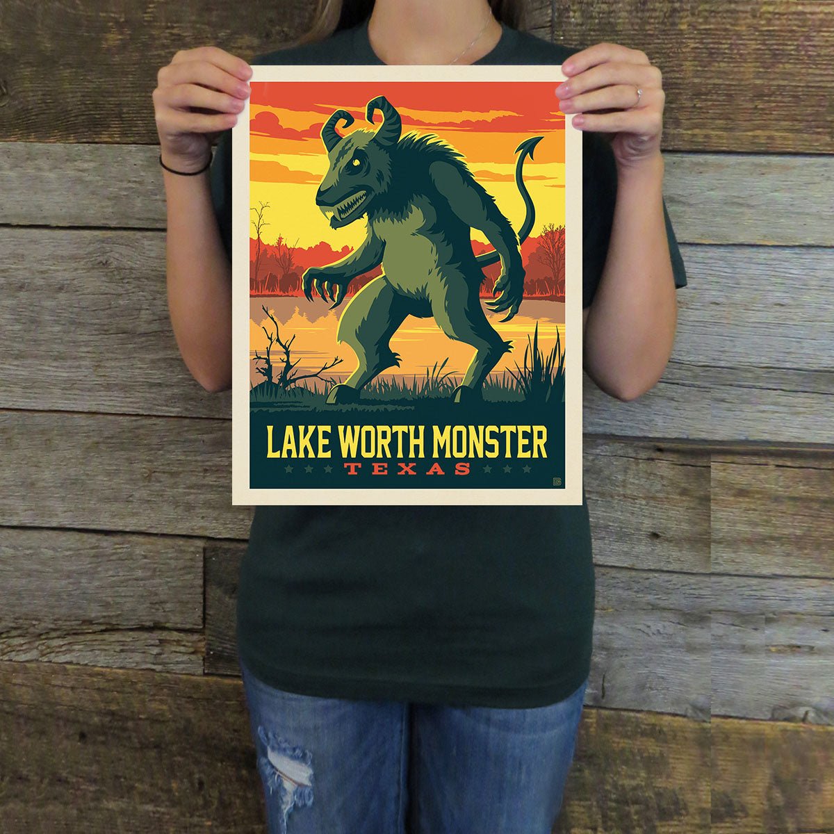 Lake Worth Monster, Texas (Legends & Monsters) Art Print - Wander Together Outfitters