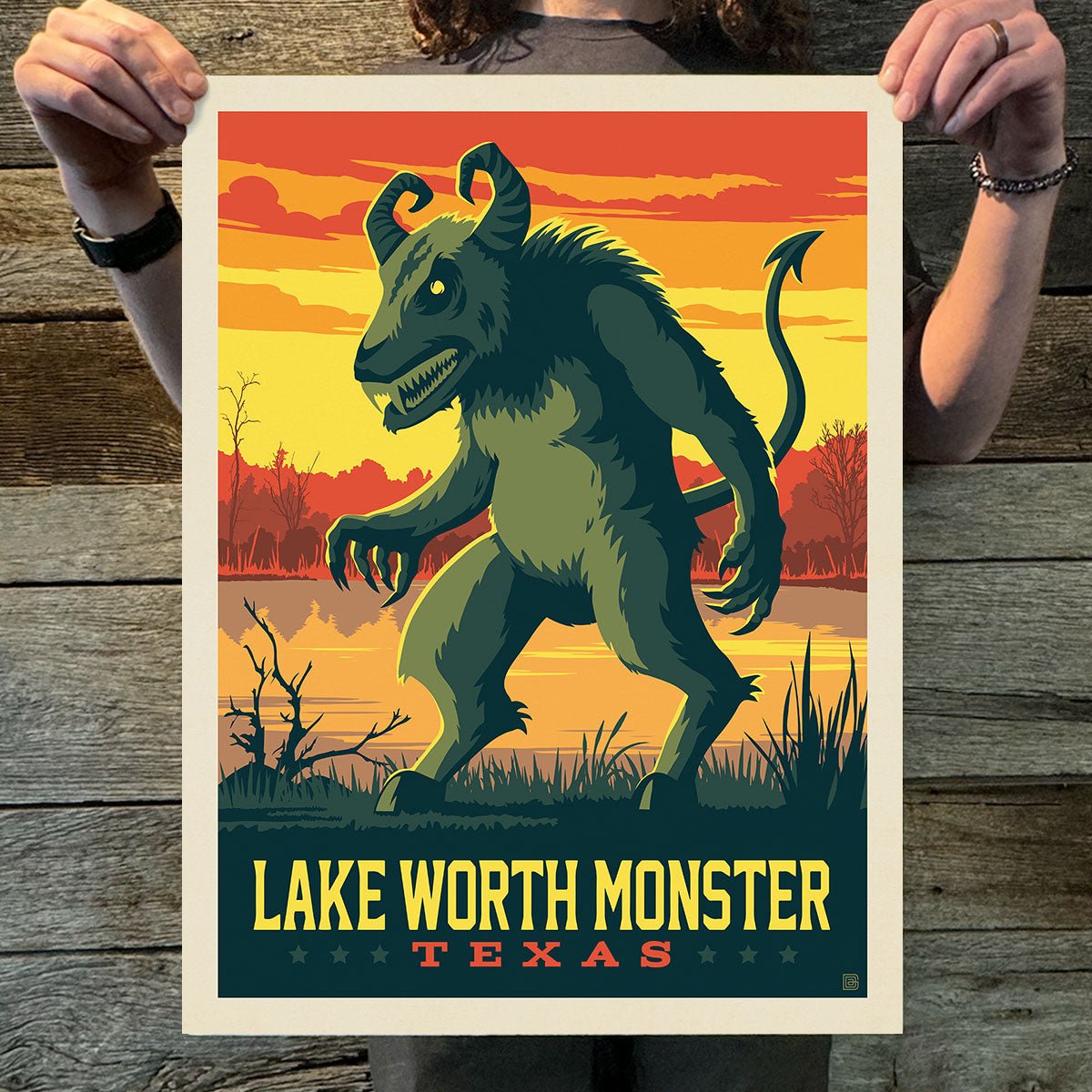 Lake Worth Monster, Texas (Legends & Monsters) Art Print - Wander Together Outfitters