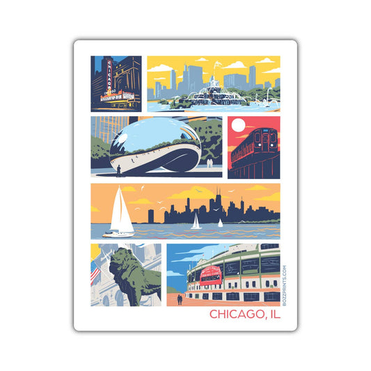 Landmarks of Chicago Sticker - Wander Together Outfitters