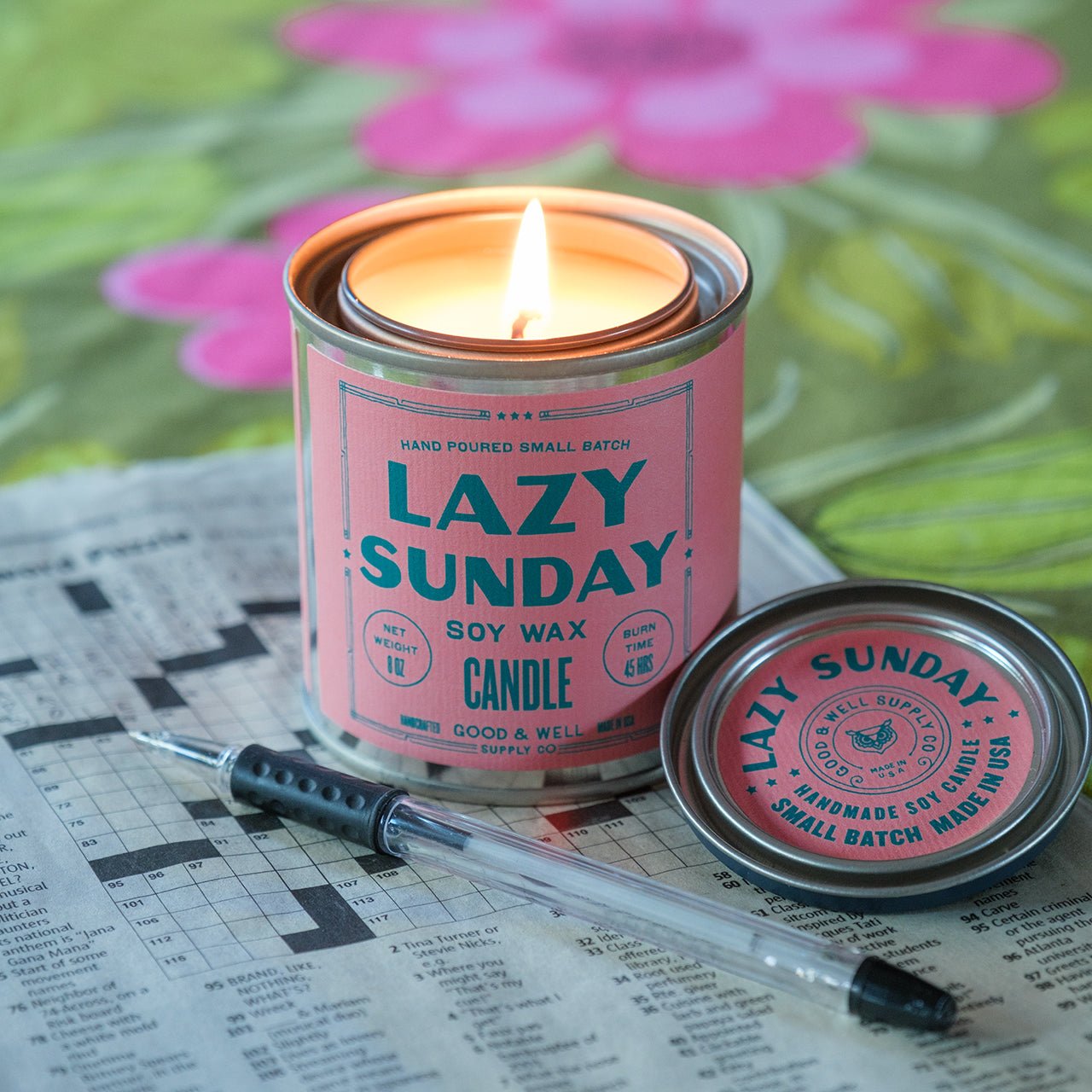 Lazy Sunday Happy Place Candle (Tea, Citrus, Peach) - Wander Together Outfitters