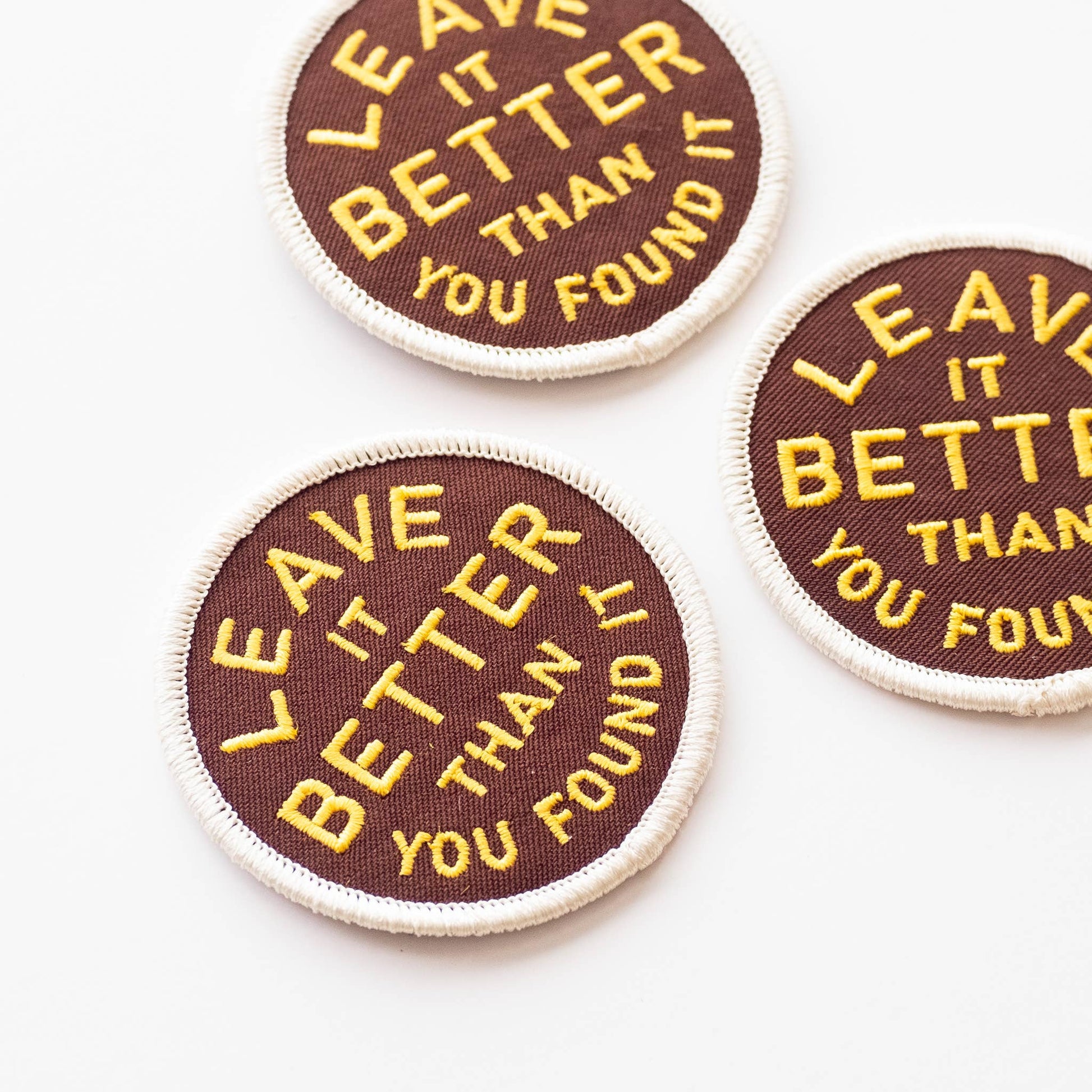 "Leave It Better Than You Found It" Embroidered Iron on Patch - Wander Together Outfitters