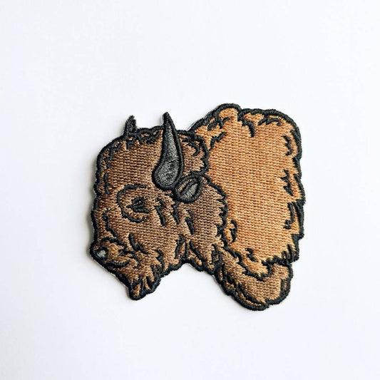 LEFT Bison Buffalo Embroidered Iron On Patch - Wander Together Outfitters