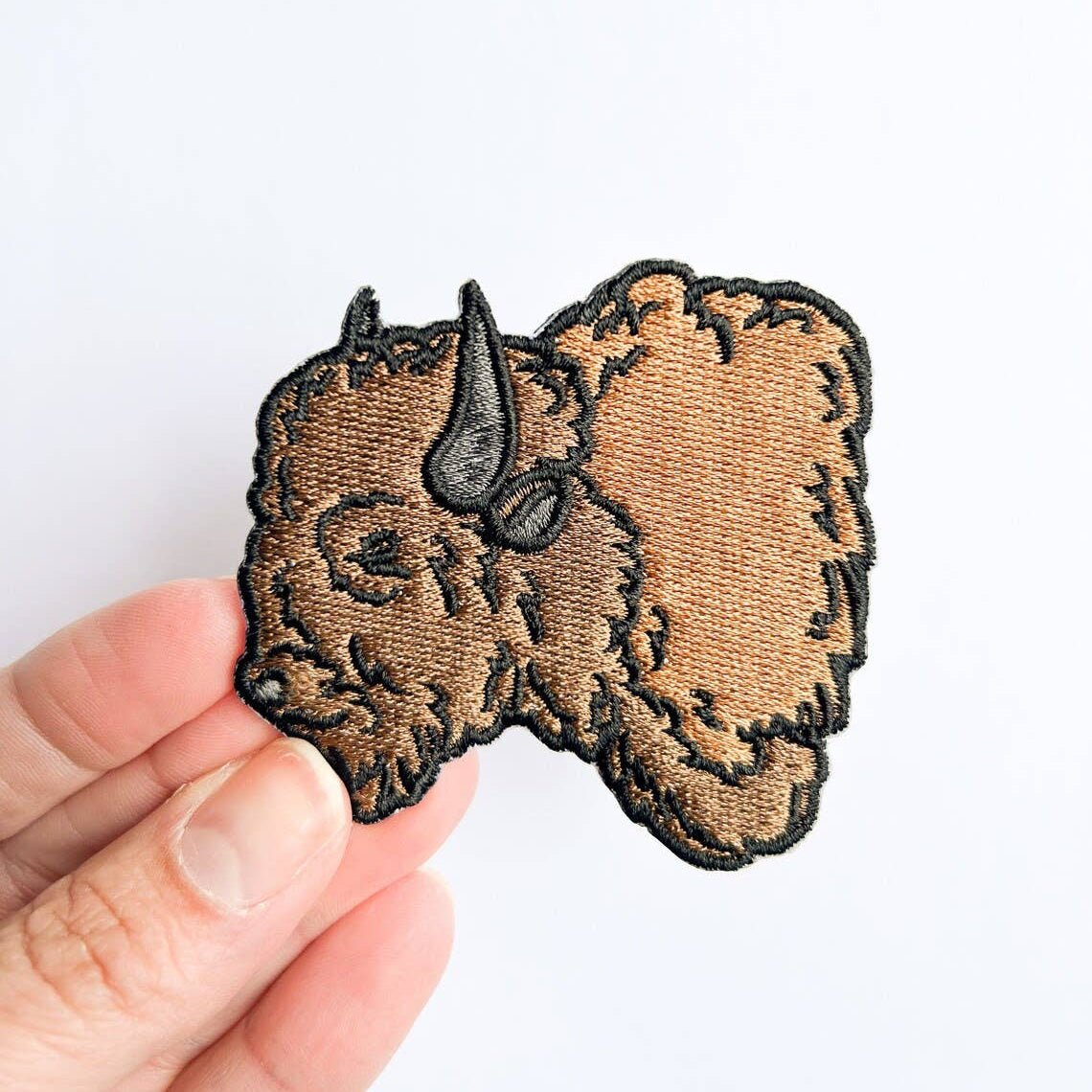 LEFT Bison Buffalo Embroidered Iron On Patch - Wander Together Outfitters