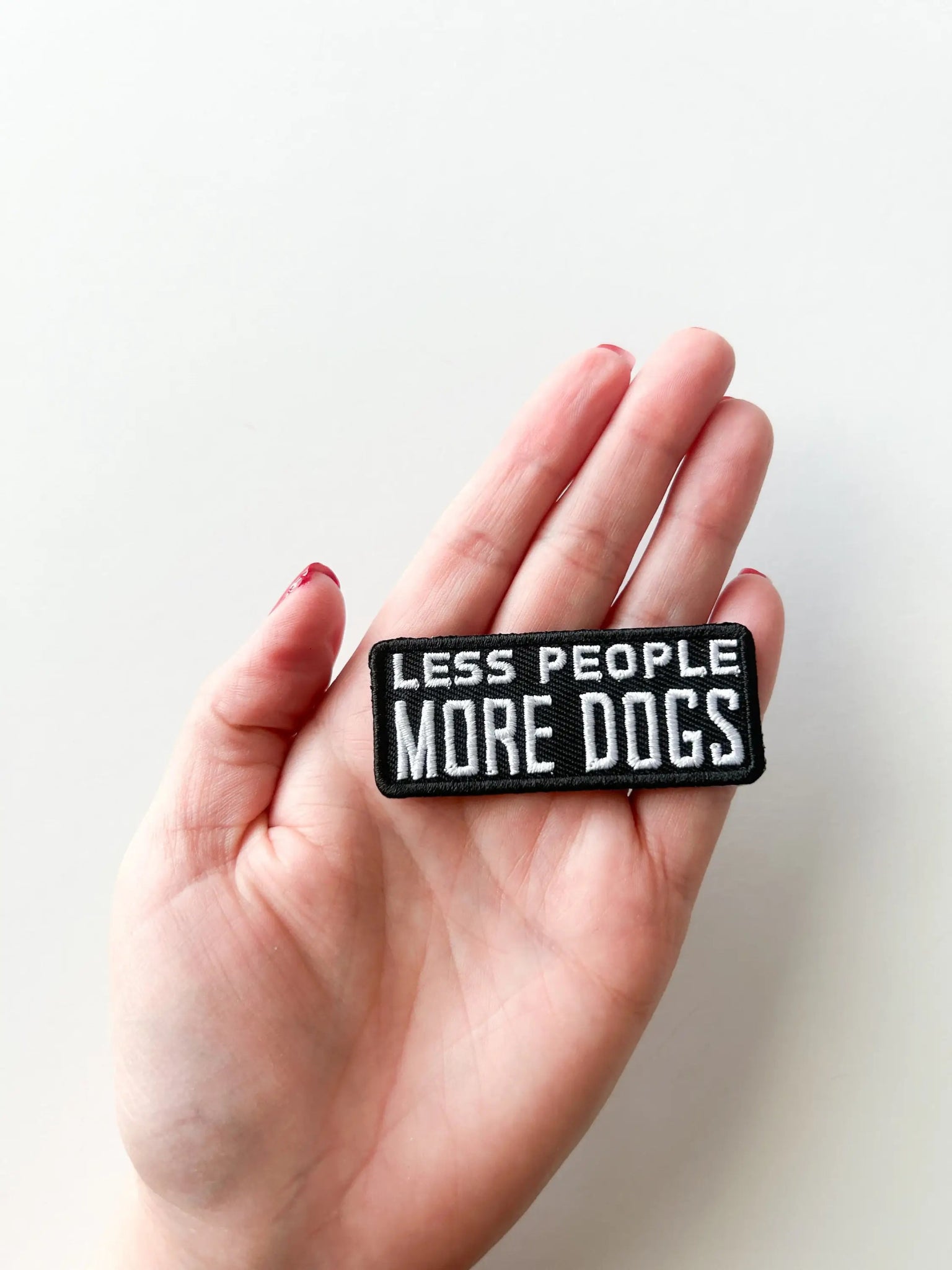 "Less People More Dogs" Embroidered Iron On Patch Pet Lover - Wander Together Outfitters
